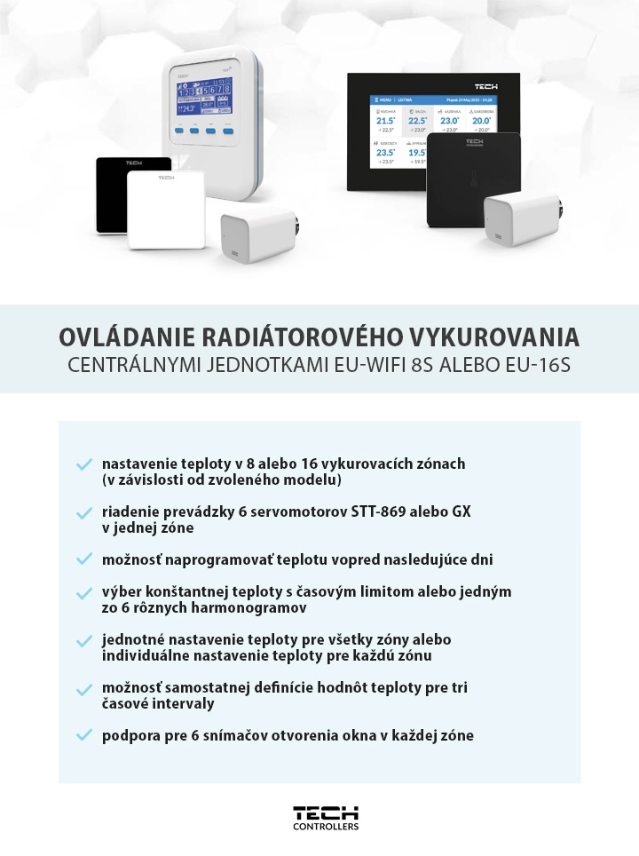 OVLÁDANIE RADIÁTOROVÉHO VYKUROVANIA  CENTRÁLNYMI JEDNOTKAMI EU-Wifi 8S ALEBO EU-16S